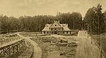 Janowa Dolina, osada robotnicza w gminie Kostopol, koniec lat 30-tych. Pastwowe Kamienioomy wydobywajce bazalt. Budynek Zarzdu Kamienioomw.