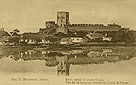uck, miasto, 1913 r. Zamek Lubarta z XIV w. i rzeka Styr. Pocztwka rosyjska.
