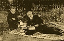 Majątek Wielkie Pole w gminie Berezne, 1904 r. Właściciel majątku Ignacy Rybczyński z wnuczkiem Włodzimierzem.